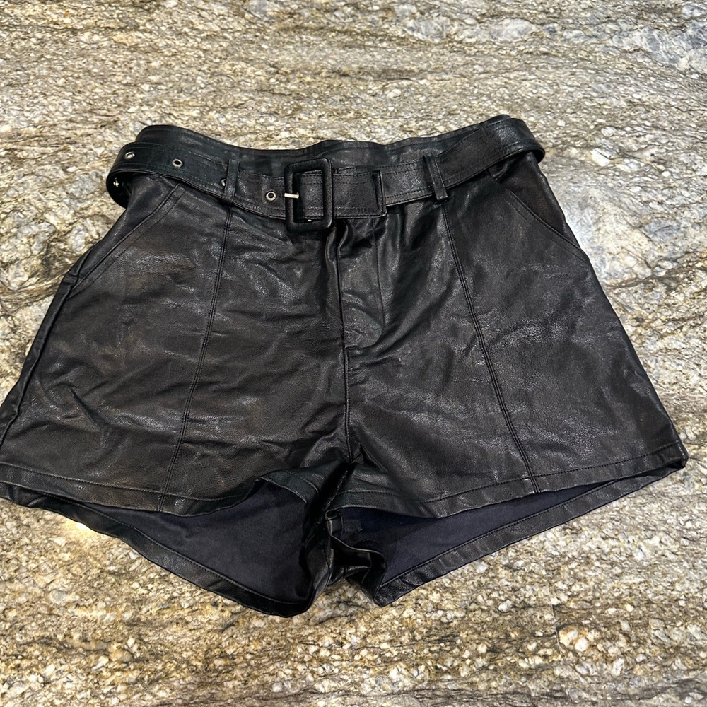 Altar'd State Black Leather Shorts